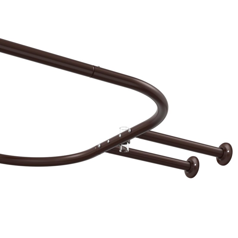 PrettyHome Shower Curtain Rod Hoop Square Shape Bathroom Heavy Duty No Rust Oval Shower Rod 58.3"x24" for Clawfoot Tub,for Free Standing Tubs Bronze - Image 4